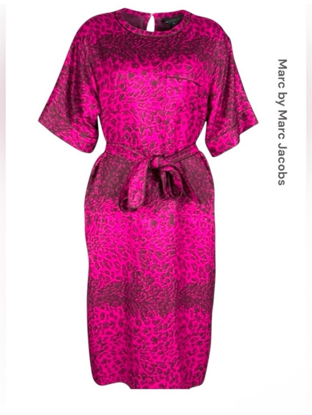 Marc by Marc Jacobs Magenta Animal Print Belted Dress Size Medium